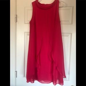 SLNY Shimmer Deep Pink Sleeveless Dress, Size 12